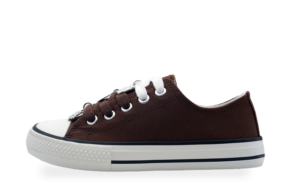 Girls' Brown Low-Top Sneaker with Charm Lace - view 1