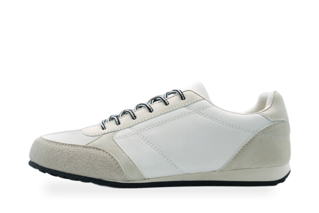White & Beige Retro Sneaker