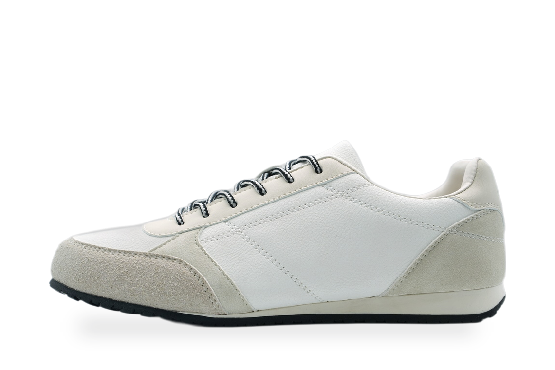 White & Beige Retro Sneaker