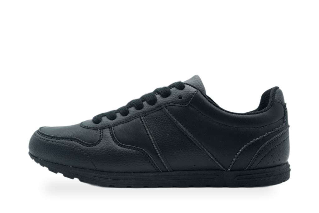 Black Leather Retro Sneaker