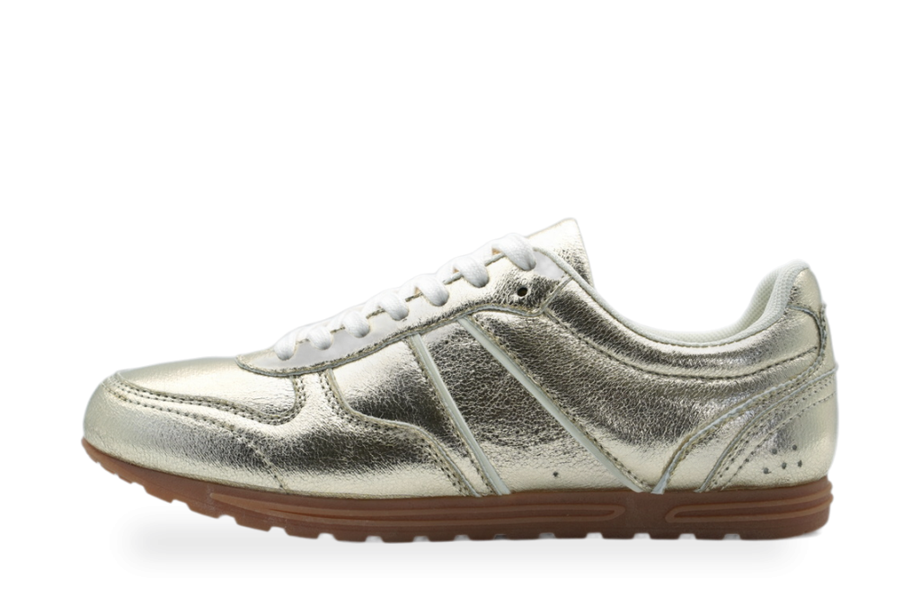 Champagne Gold Metallic Retro Sneaker