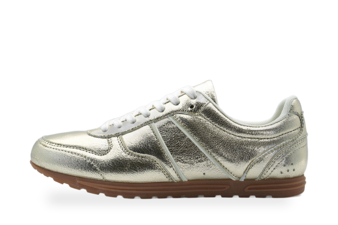 Champagne Gold Metallic Retro Sneaker