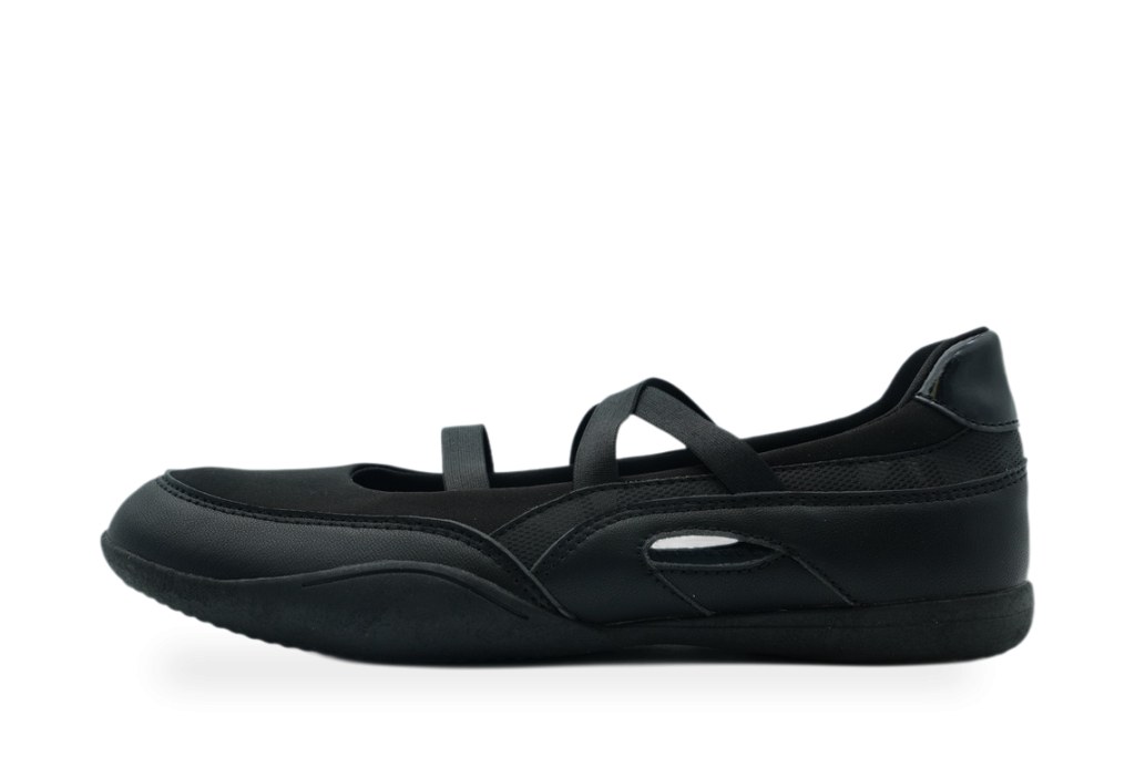 Black Elastic-Strap Flat