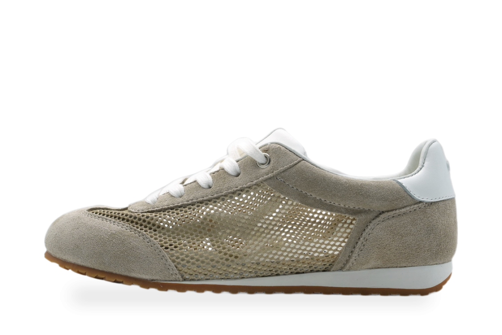 Taupe Suede Mesh Retro Sneaker