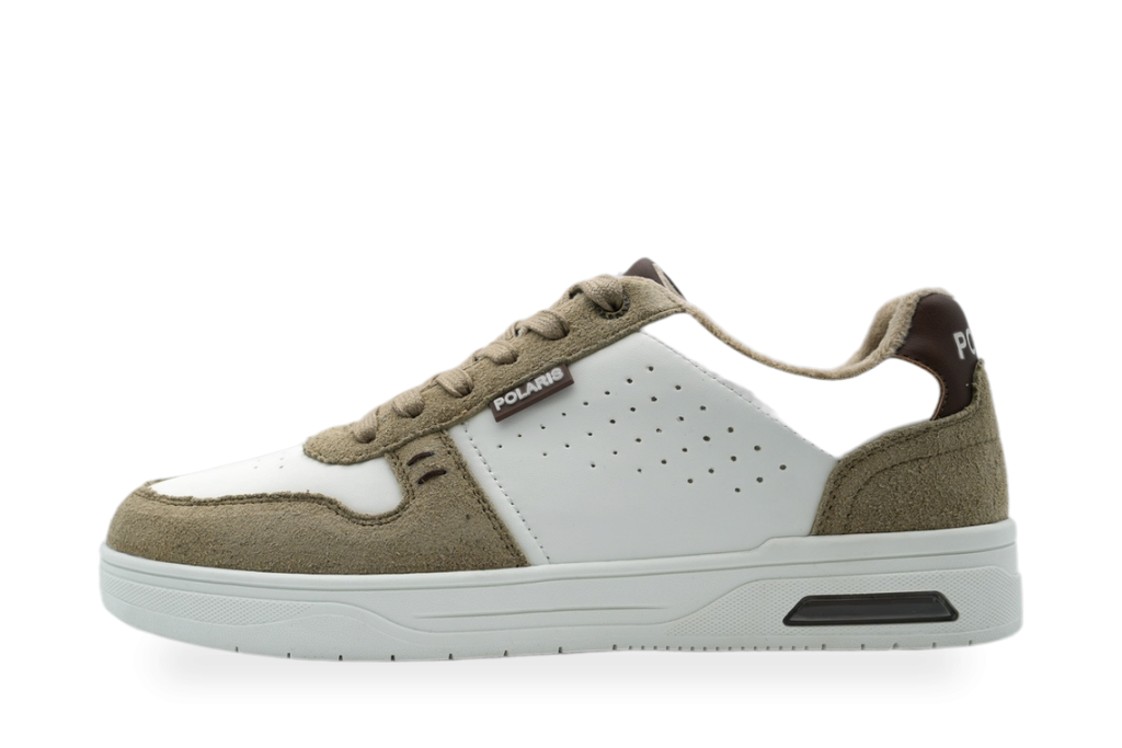 Khaki & White Suede Skate Sneaker