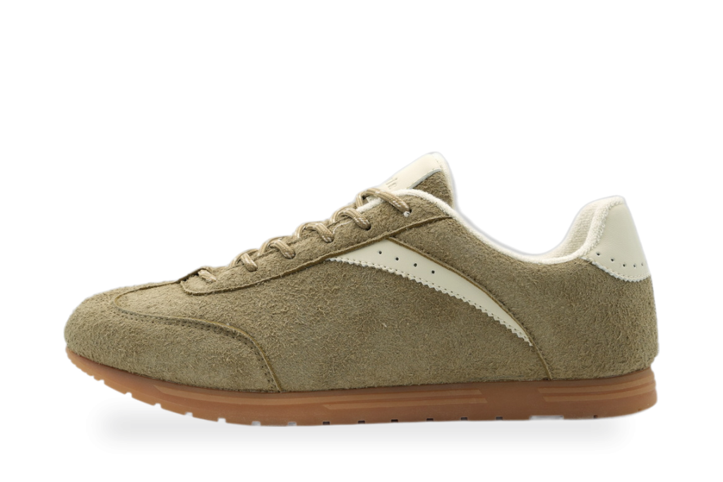 Khaki Suede Retro Running Shoe