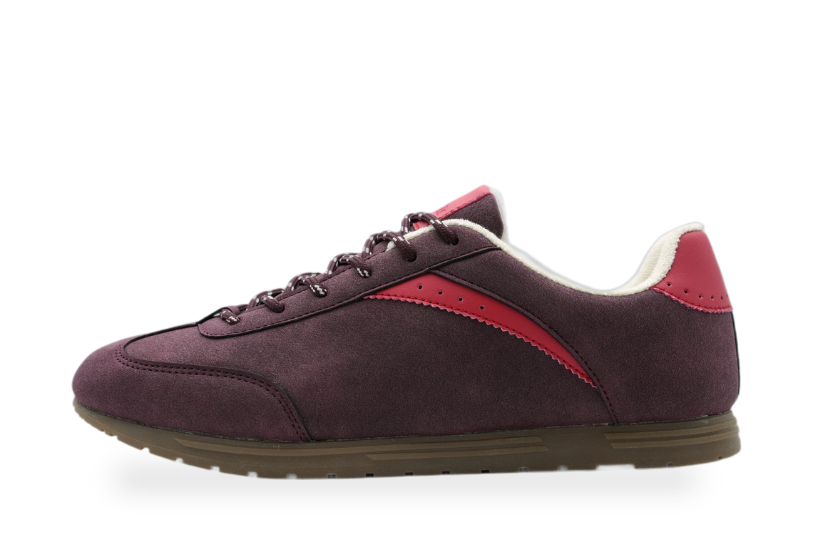 Burgundy Suede Retro Running Shoe