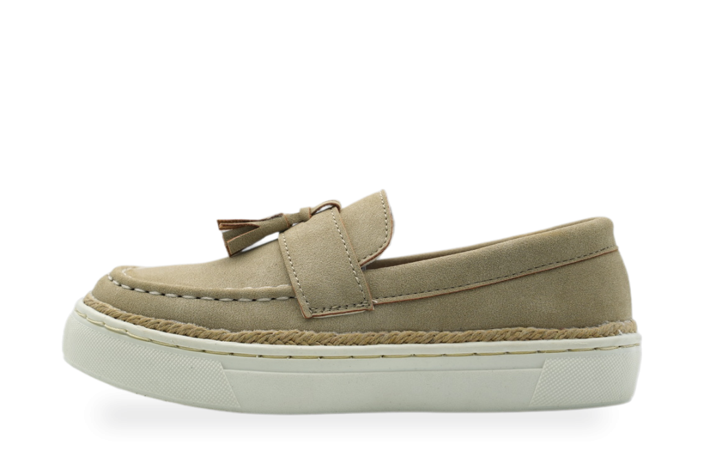 Kids' Beige Tassel Platform Loafer