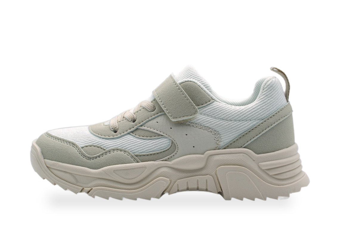 Girls' White & Grey Chunky Sneaker