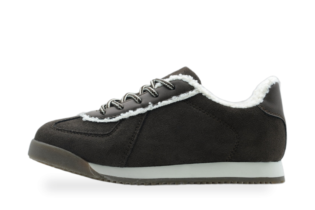 Kids' Brown Shearling-Lined Winter Sneaker