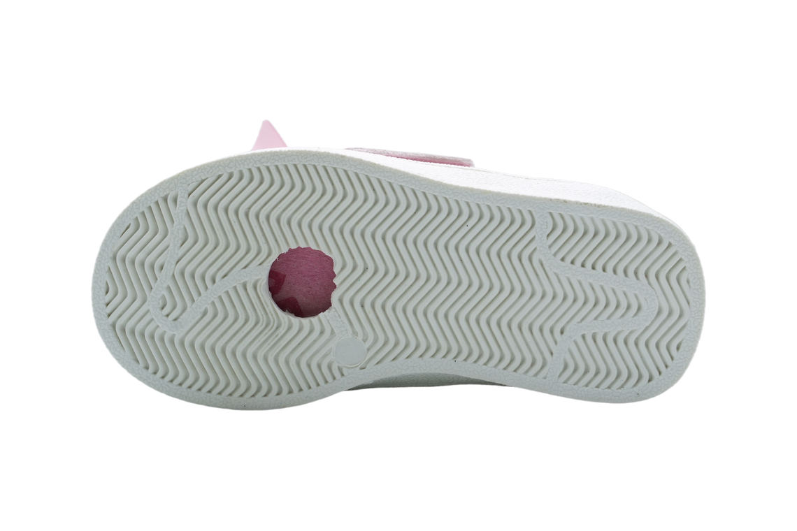 Girls' Pink Bow Strap Sneaker - herringbone outsole tread